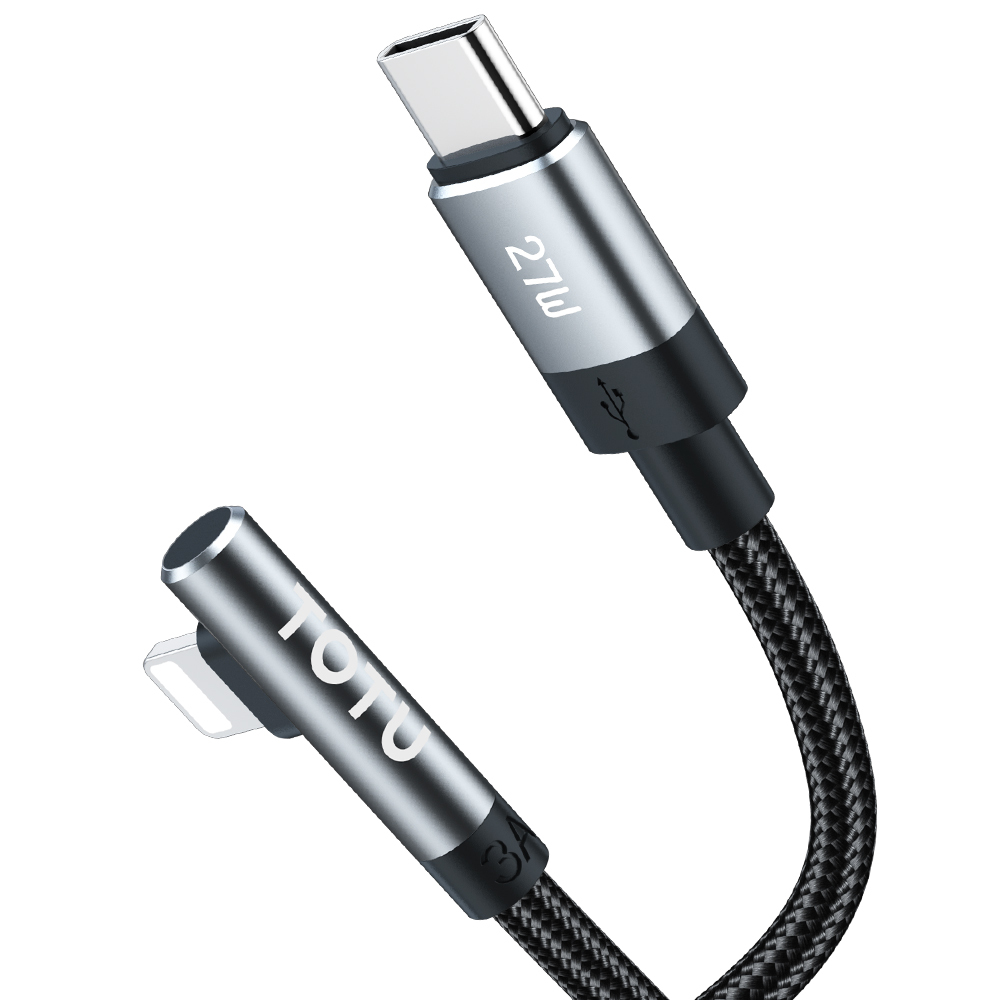 TOTU 拓途 彎頭 PD/Lightning/Type-C/iPhone充電線傳輸線編織快充線 極速 1.2M