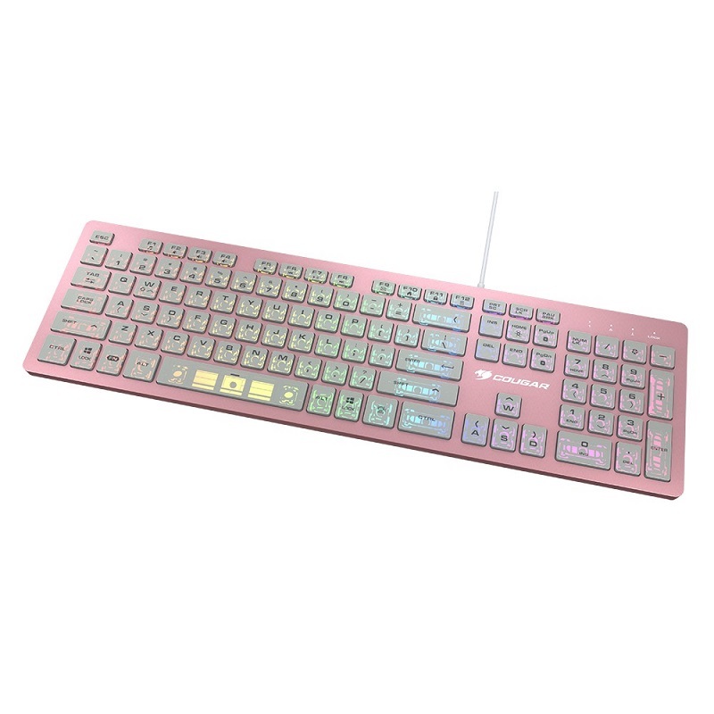 米特3C數位–COUGAR 美洲獅 VANTAR AX Pink 全鋁CNC剪刀腳RGB鍵盤 薄膜式電競鍵盤