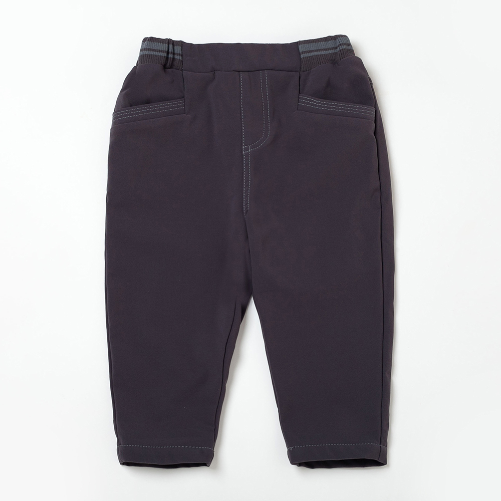 PIPPY羅紋鬆緊腰圍彈性棉長褲 灰