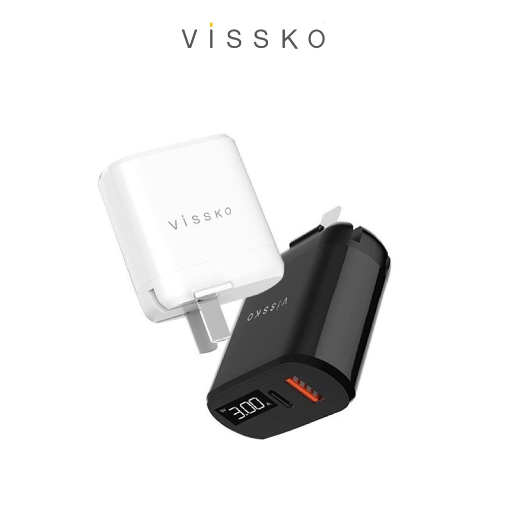 VISSKO 18W數位顯示快充頭 1A1C