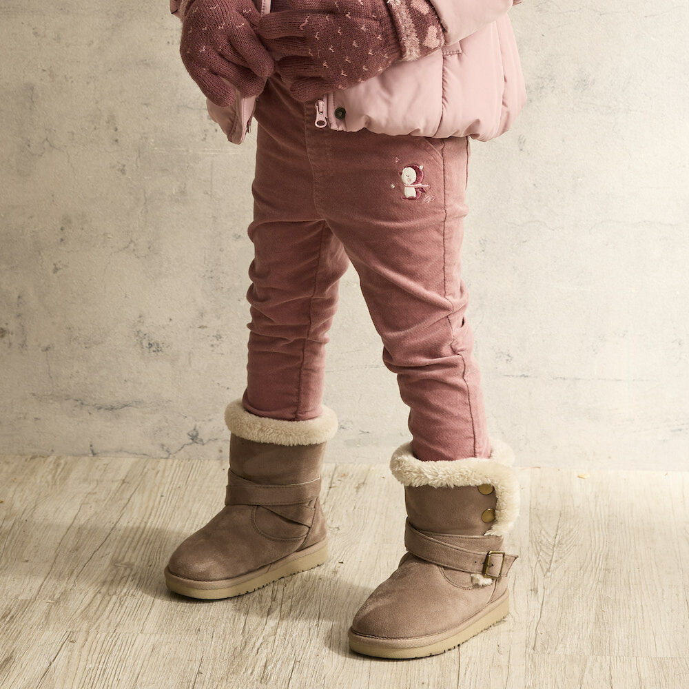 PIPPY 暖暖絨布彈性長褲 玫瑰