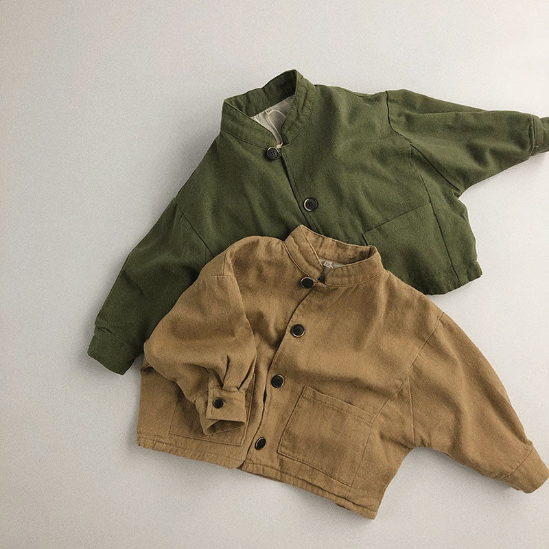 棉麻立領外套