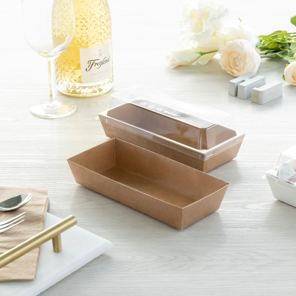 透明輕食盒 牛皮 1號