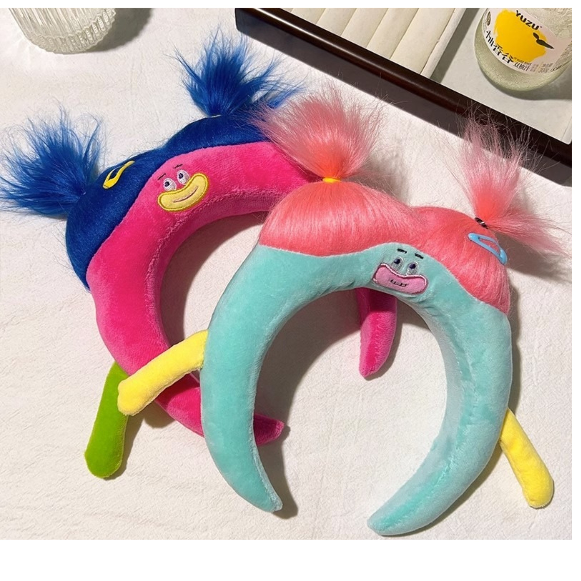 Y2K撞色搞鬼怪獸三姐妹扎辮造型頭箍