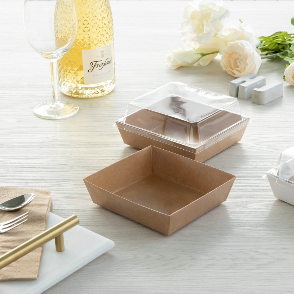 透明輕食盒 牛皮 2號