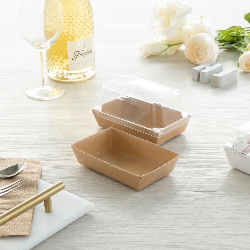 透明輕食盒 牛皮 3號