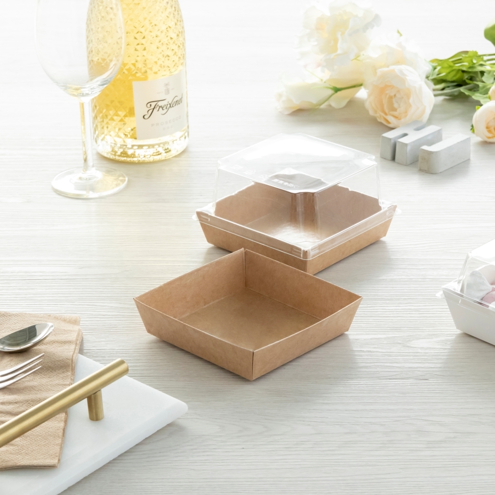 透明輕食盒 牛皮 4號