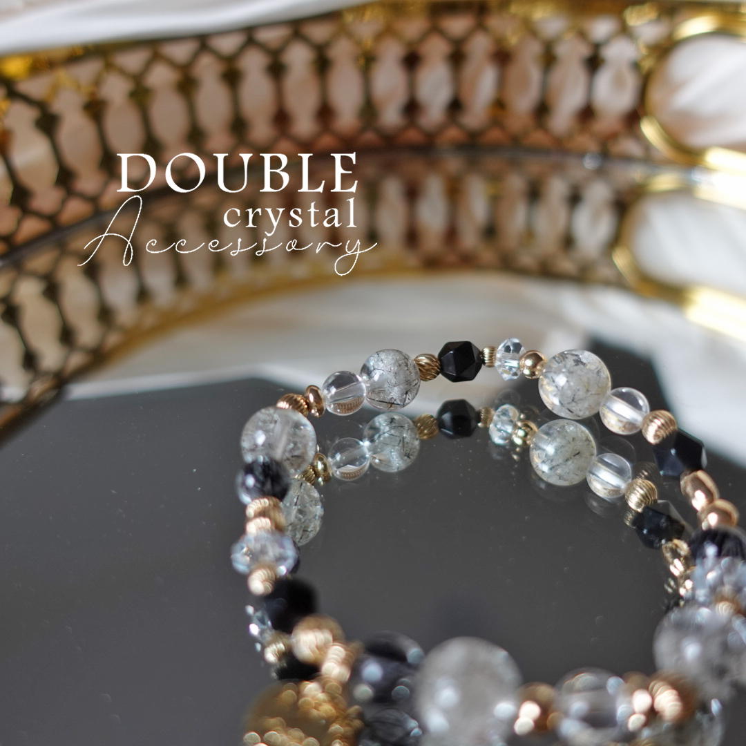 ☽◌*早晨來杯芝麻奶蓋 ／幽靈穿髮．黑髮晶．黑曜石