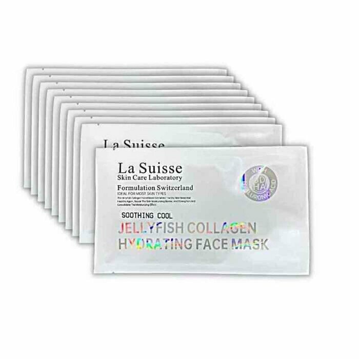 La Suisse瑞士 8D透明質酸水母膠原面膜 - 紓緩鎮靜急救水份膠原面膜 10片