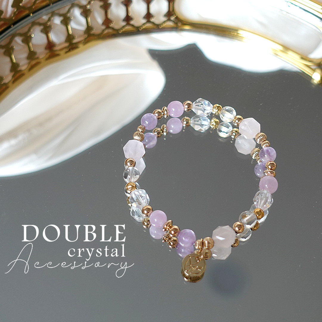 ☽◌*人間仙女／紫鋰輝．薰衣草紫水晶．粉晶切面．白水晶