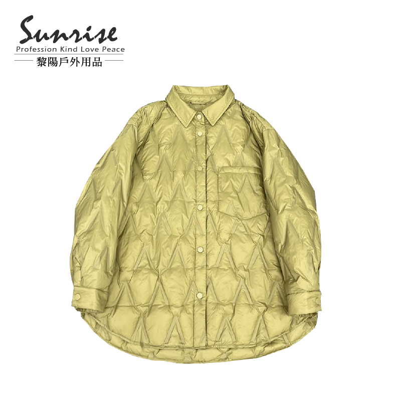 【黎陽】襯衫款菱格紋羽絨外套 (2色) 羽絨/防風/柔軟/輕量保暖/戶外休閒 02BYS2318