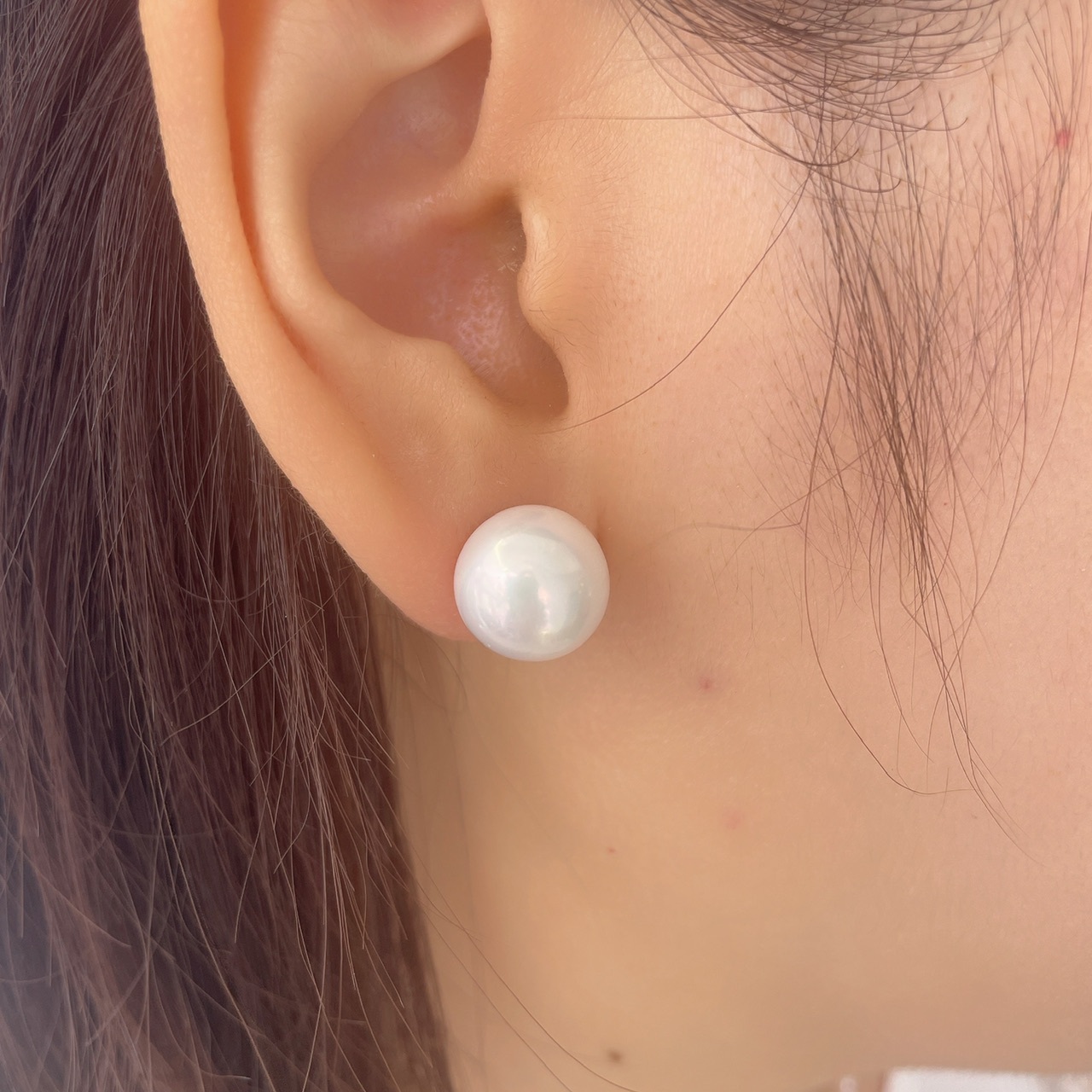 愛迪生淡水珍珠耳釘 (12-13mm)