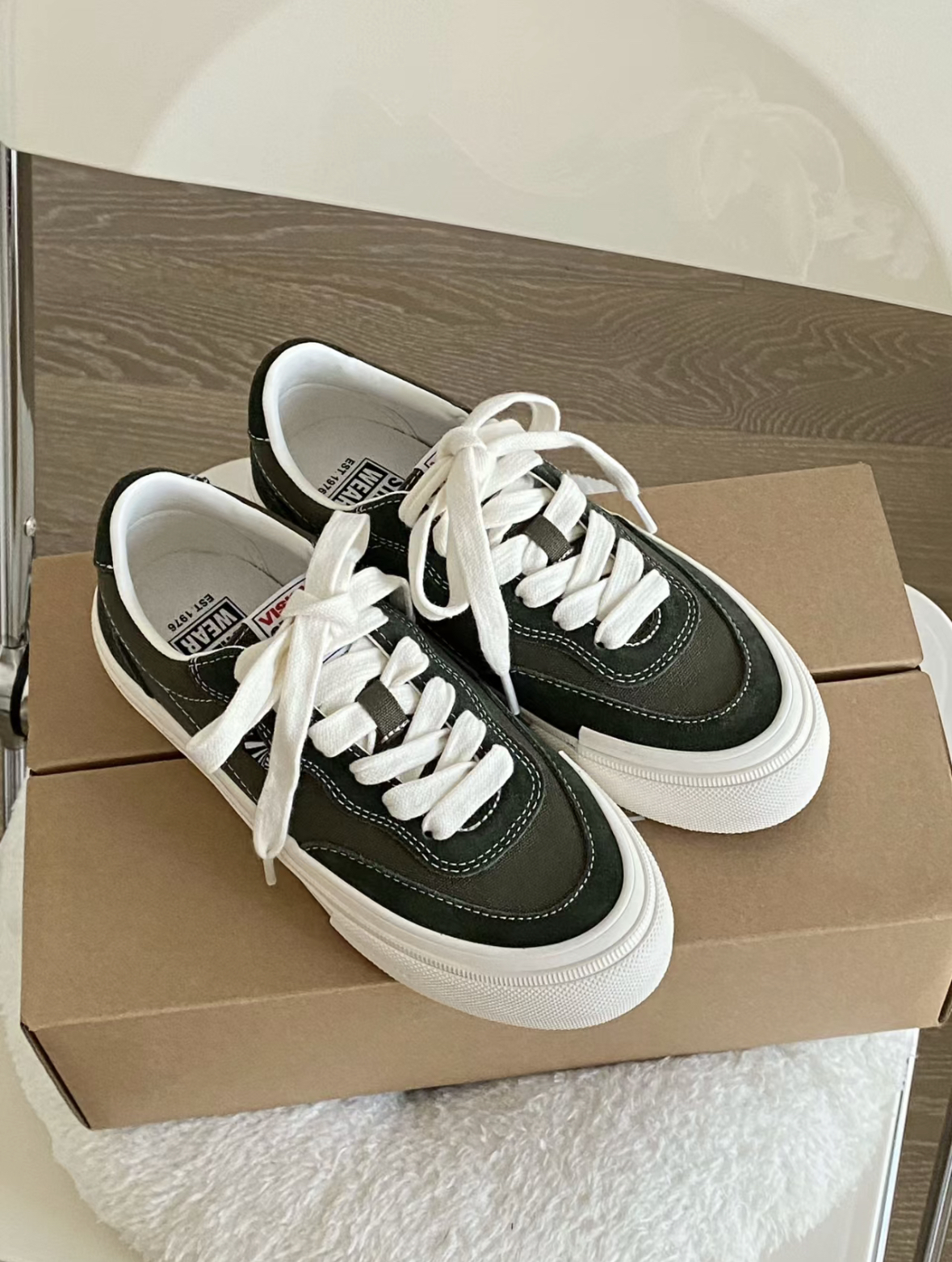 Vision Street Wear FLAT-TOP 復古街頭滑板鞋 軍綠