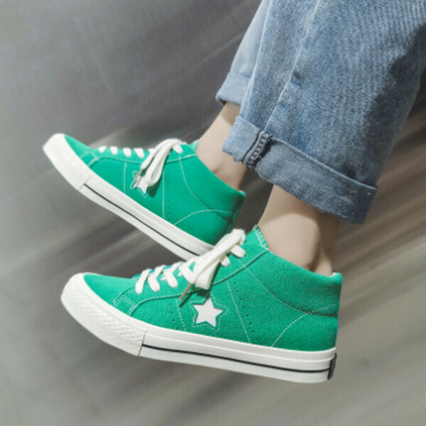 Spring and autumn mid-top canvas shoes, star harbor style board shoes