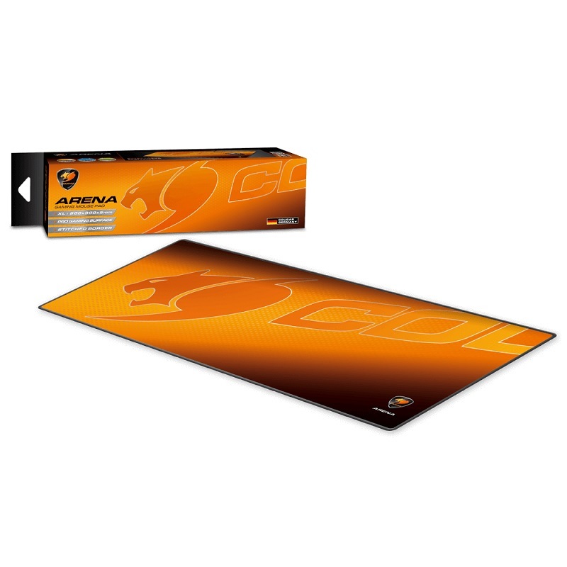 米特3C數位–COUGAR 美洲獅 競技版 ARENA XL(800*300mm)黑色/黑橘 滑鼠墊