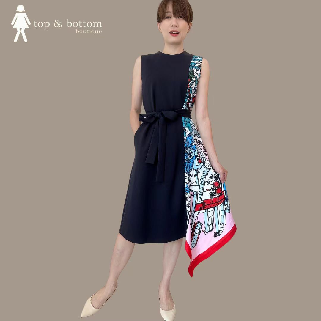 PRINTED DETAILED ASYMM DRESS