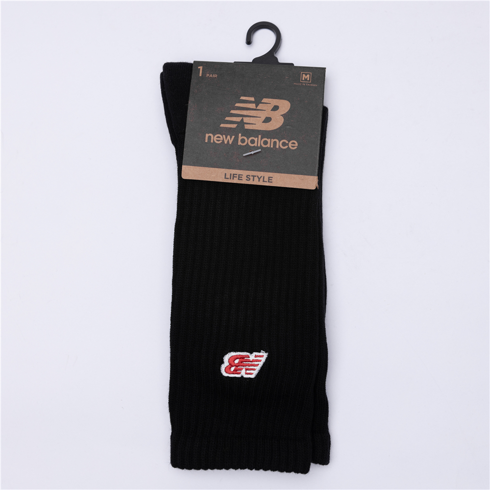NEW BALANCE 襪子 NB 黑 白 灰 小LOGO 高筒襪 長襪 一入 LAS33761-