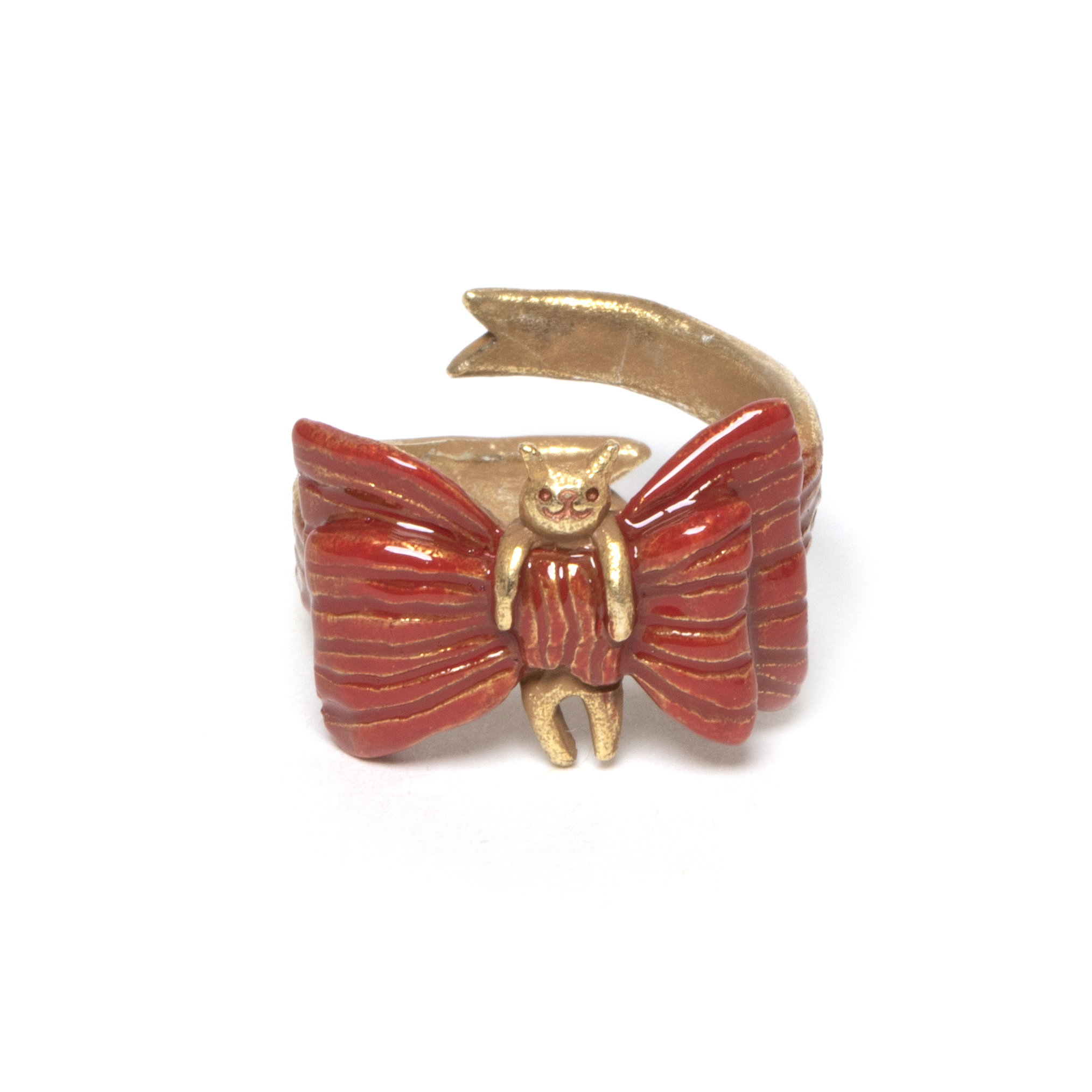 大蝴蝶結貓戒指