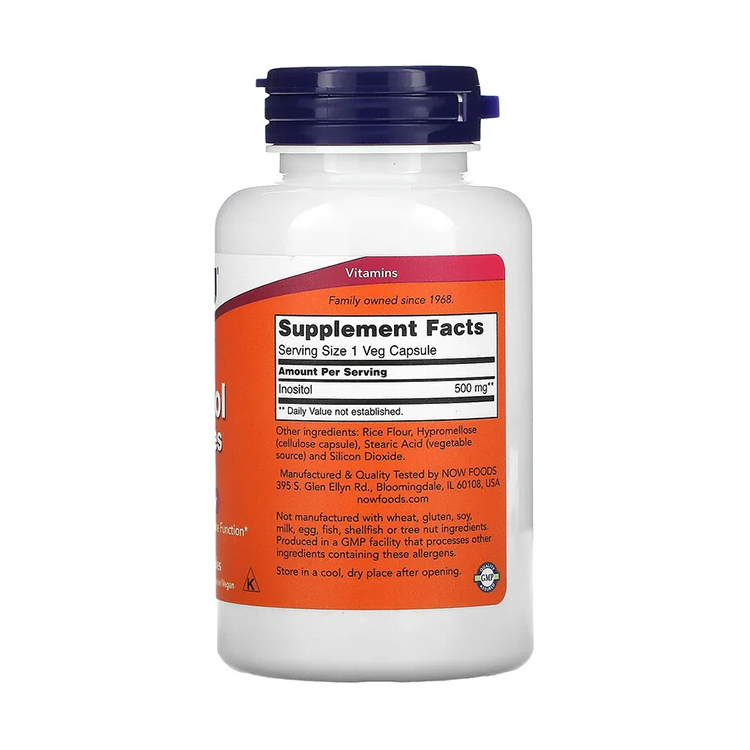 NOW Foods, Inositol Capsules, 500 mg, 100 Veg Capsules