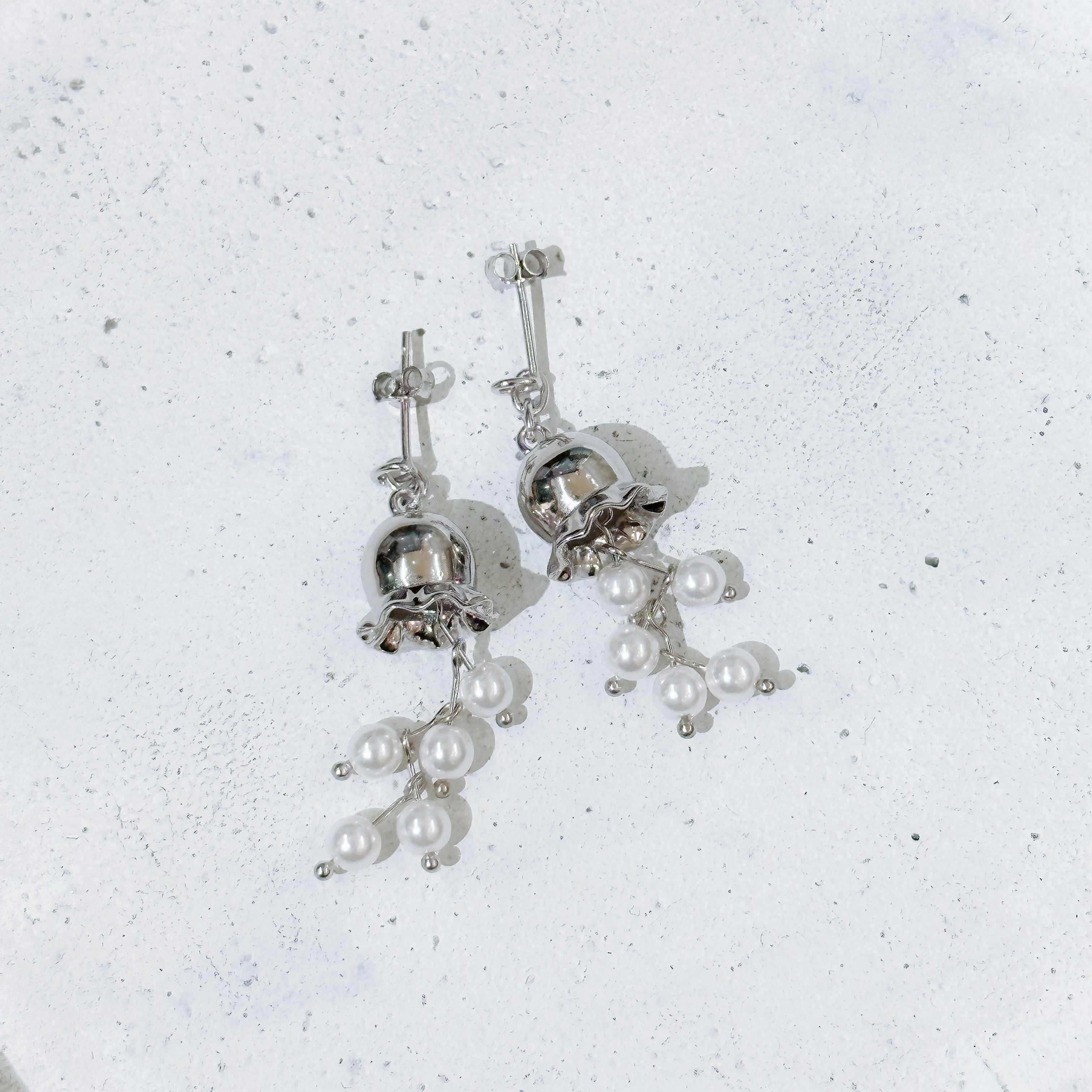 925純銀噹噹珍珠耳環