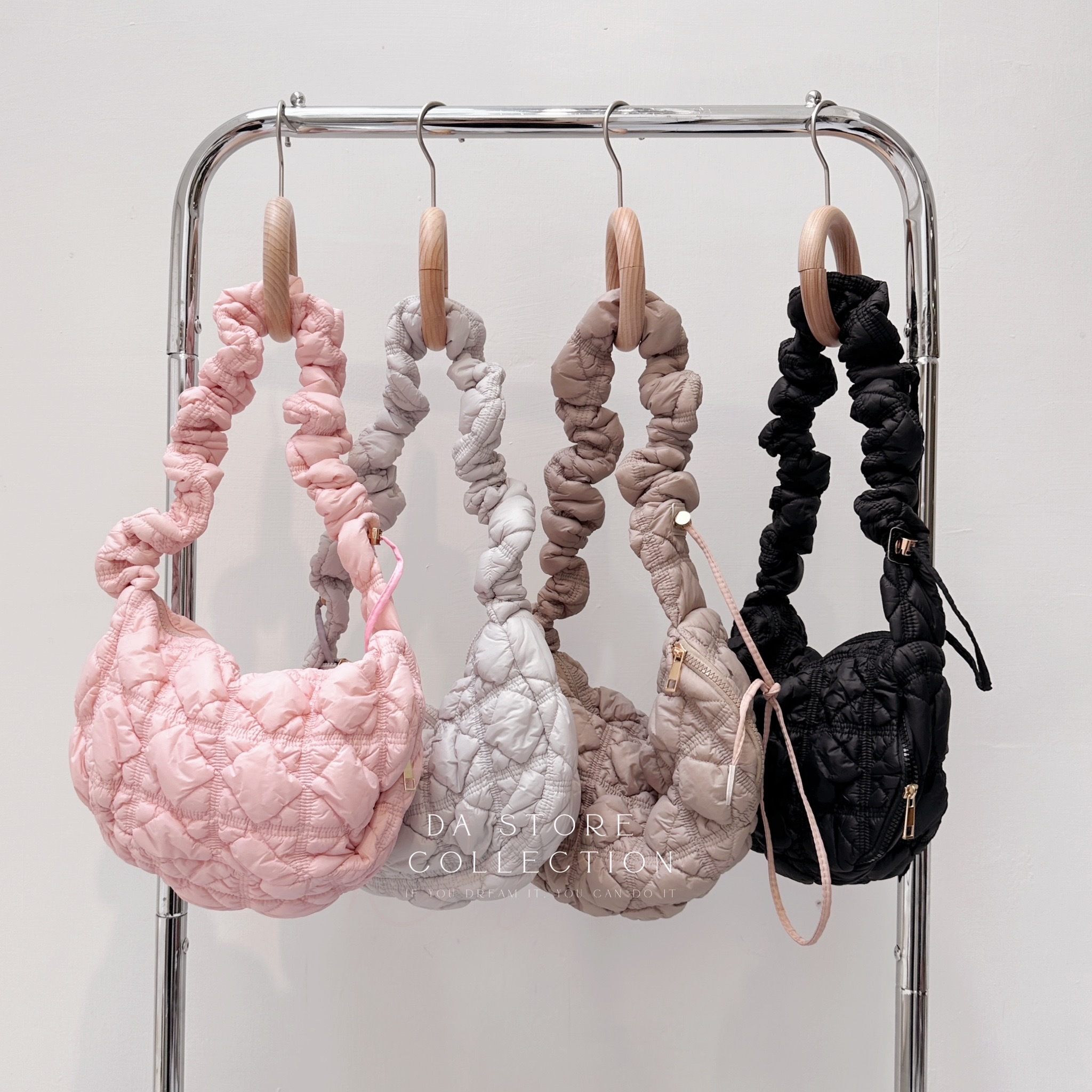 韓版泡泡雲朵斜跨包/五色