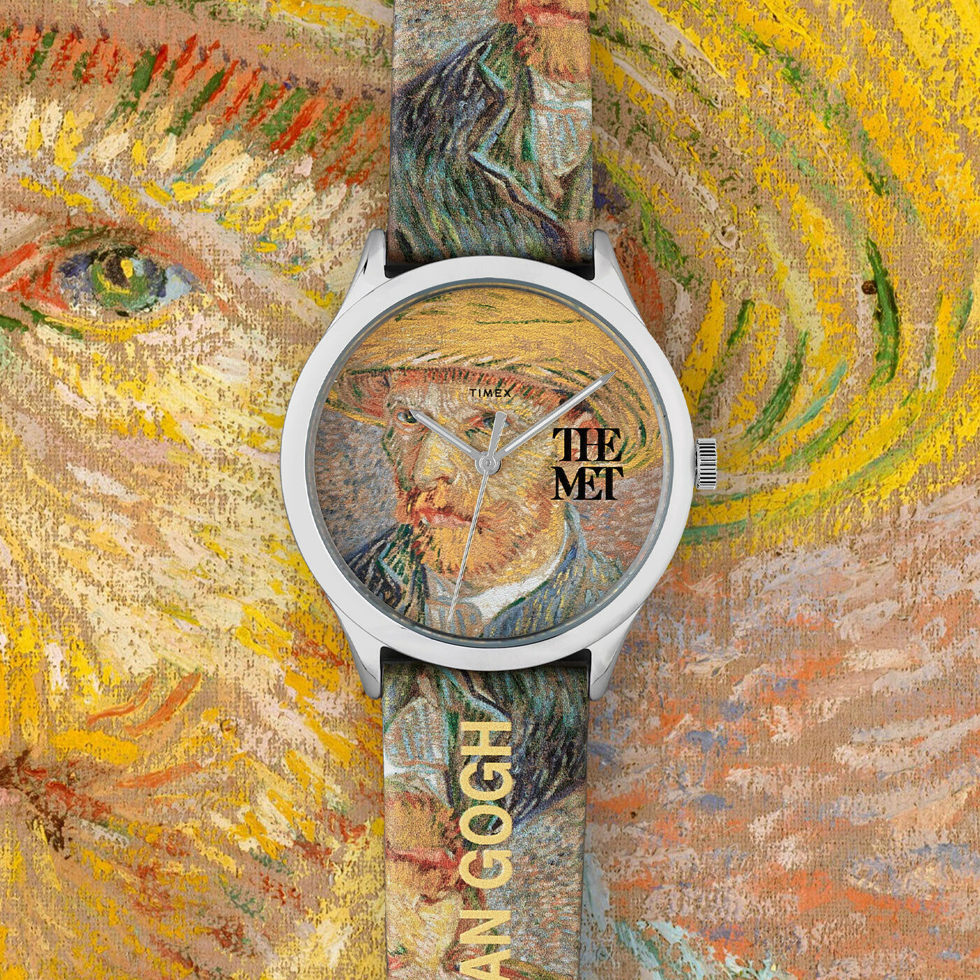 Timex x The MET 梵高 40mm 皮帶 石英錶 TW2W25100
