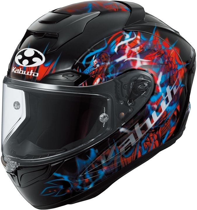 OGK KABUTO F-17 彩繪 TRICK 亮黑/藍 全罩