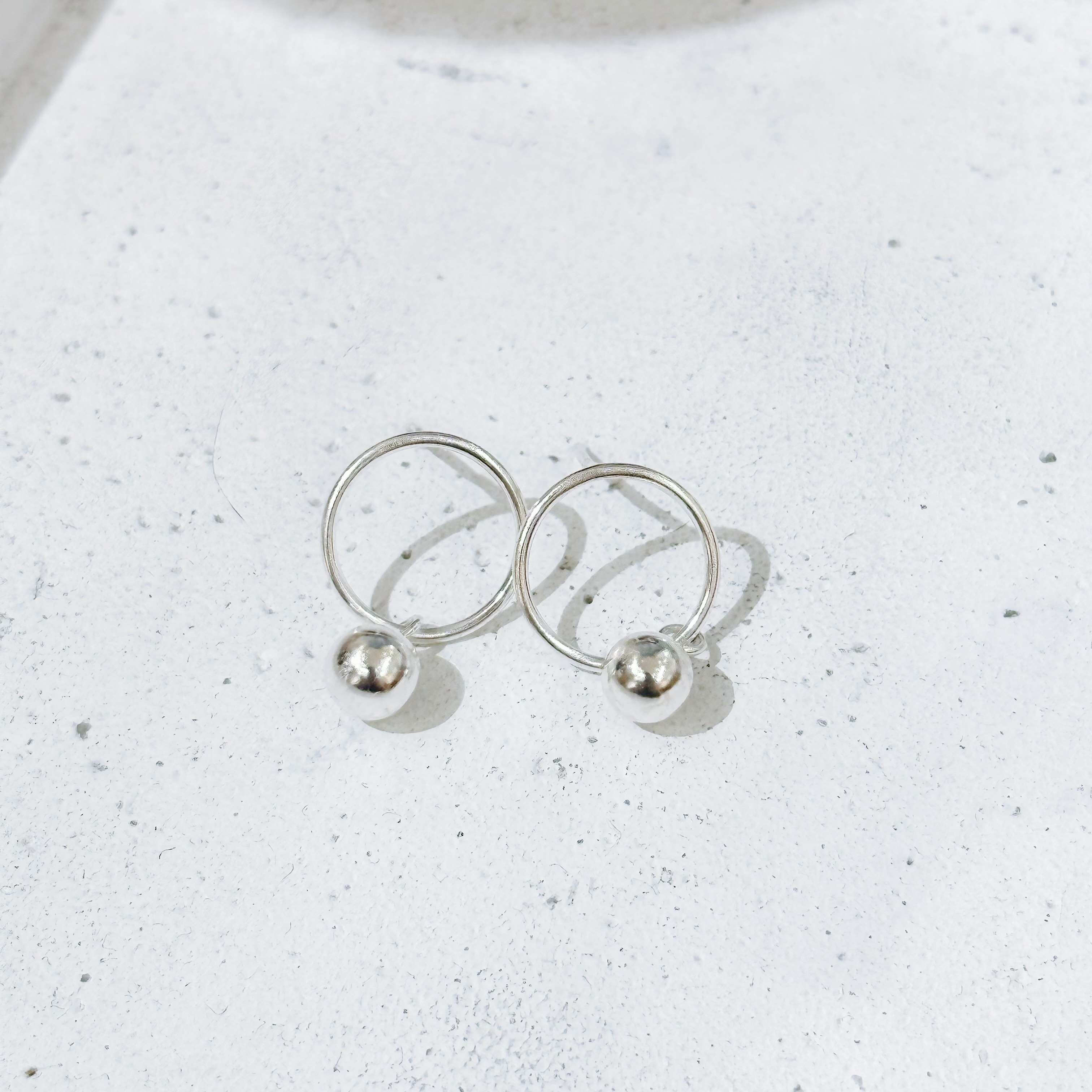 925純銀小珠圈圈耳環