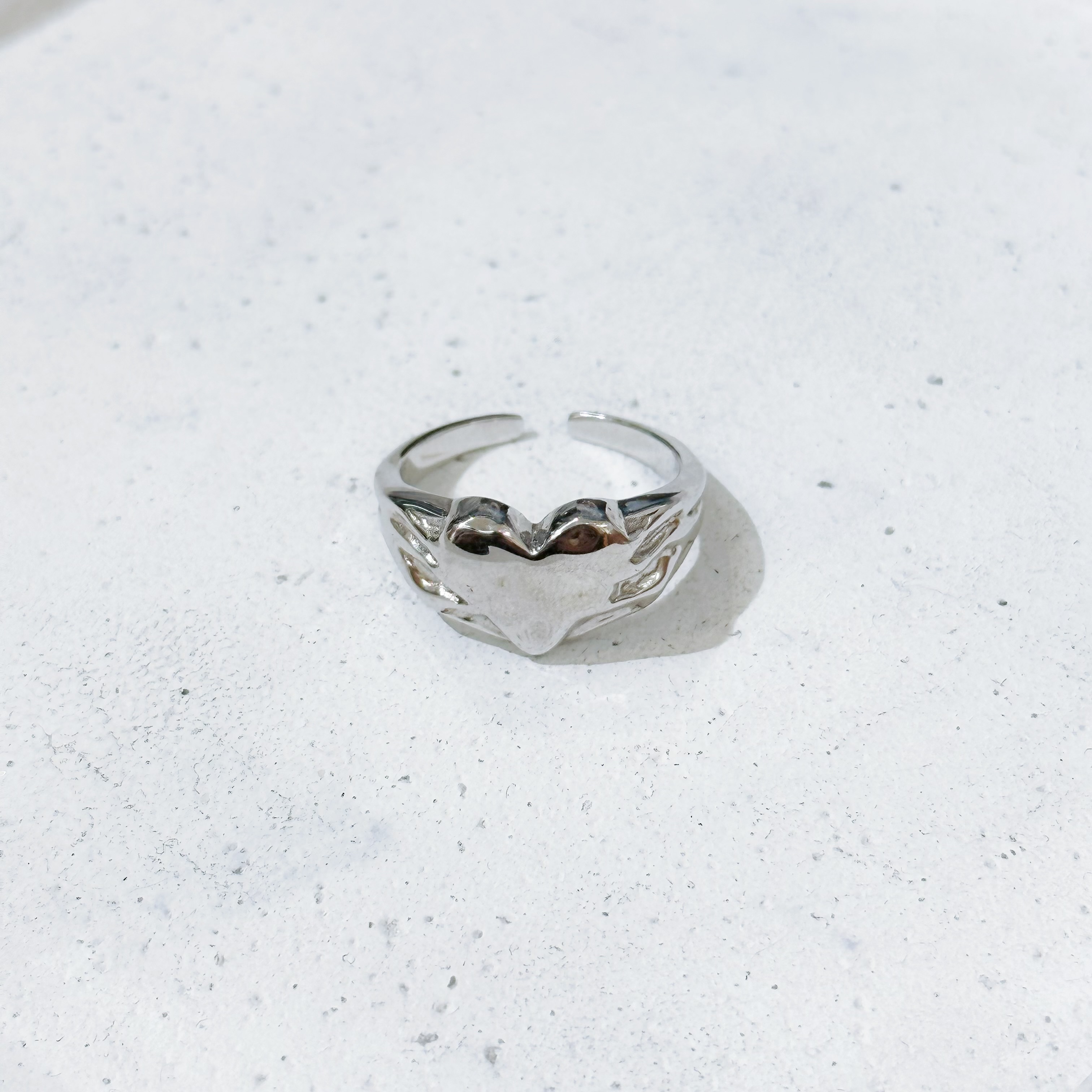 925純銀不規則心心戒指