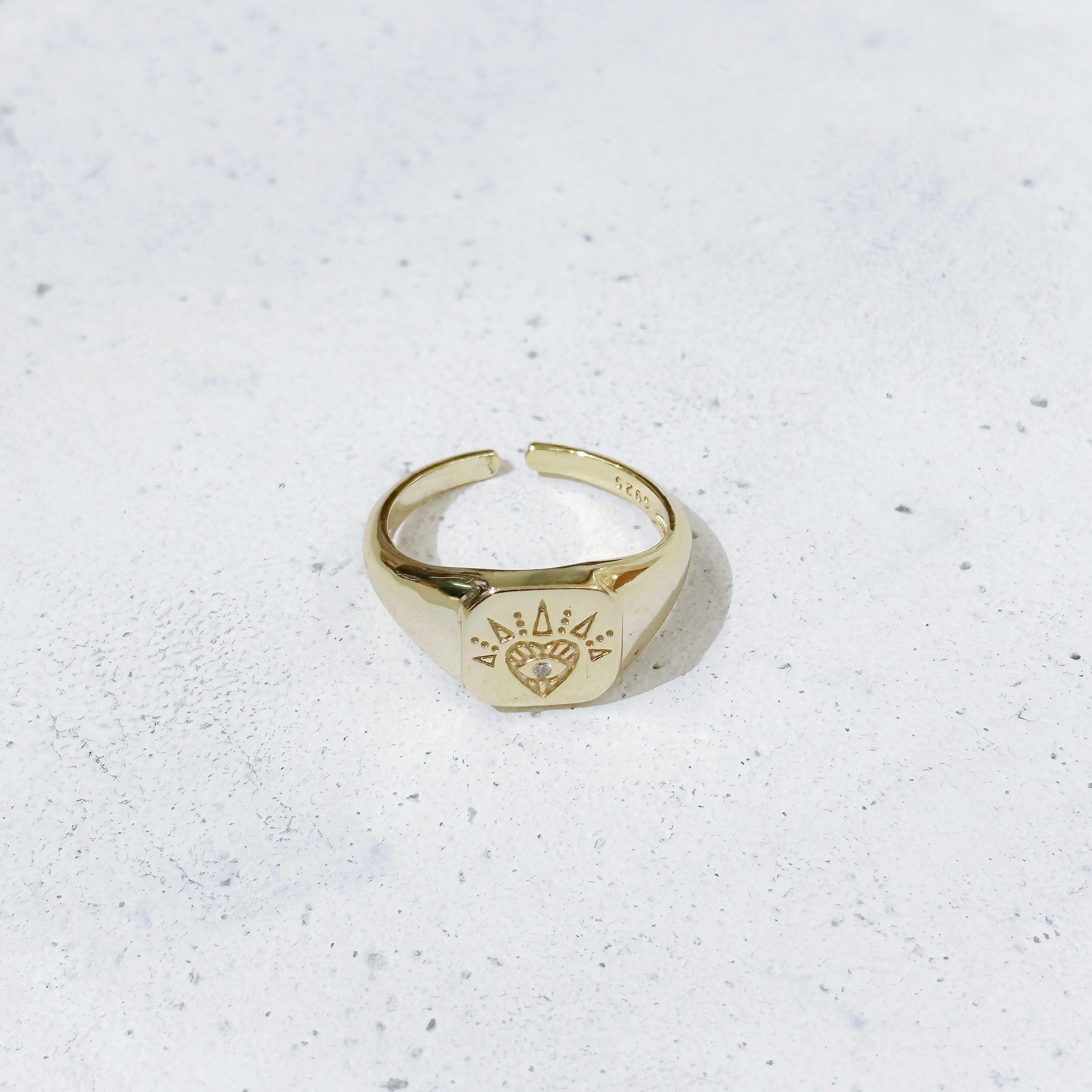 925純銀四方心眼戒指