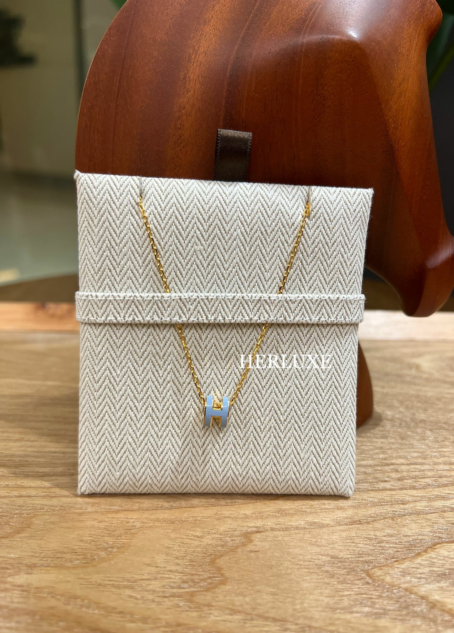 Mini pop H necklace J7 bleu lin  CC