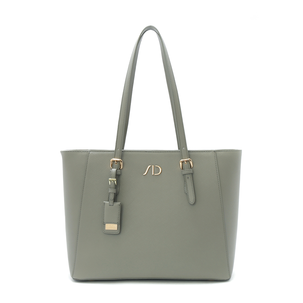 經典百搭通勤大托特包 灰綠