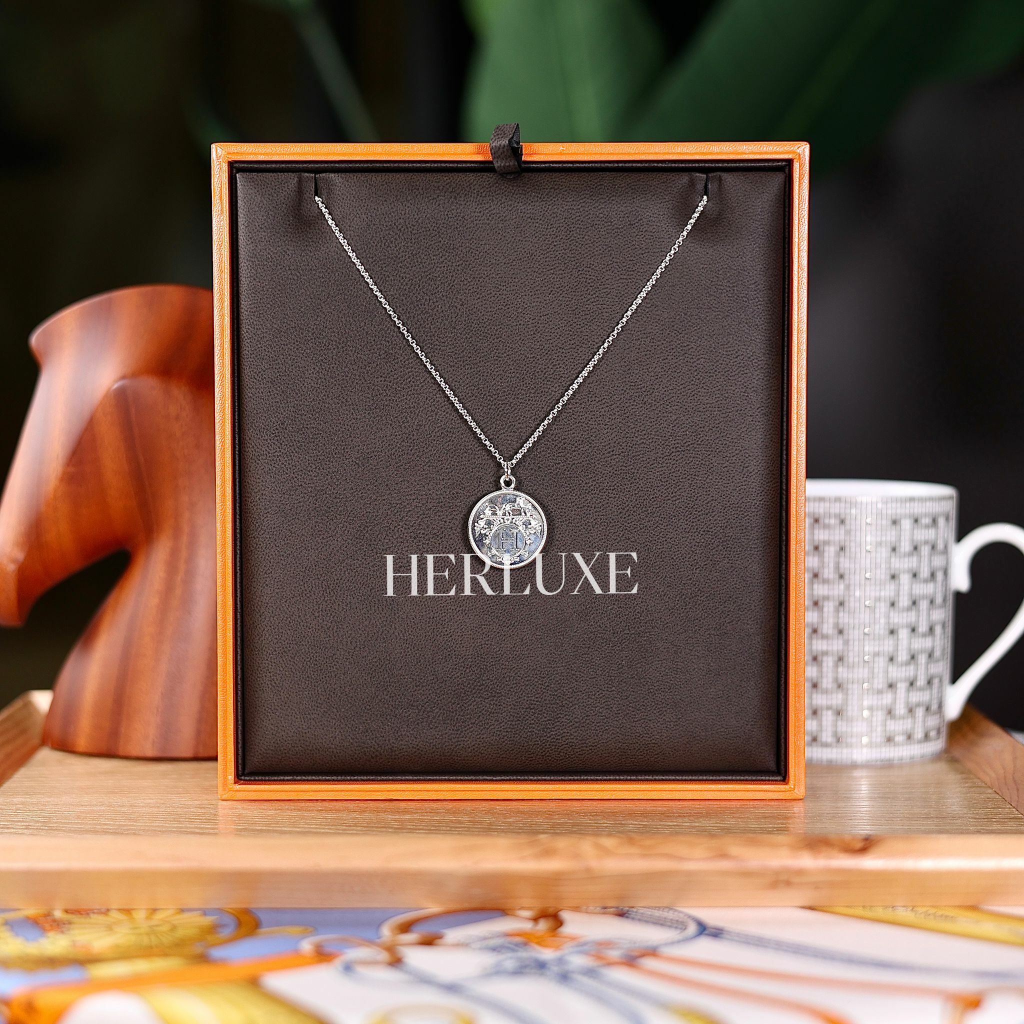 Ex libris pendant 925 silver necklace GM