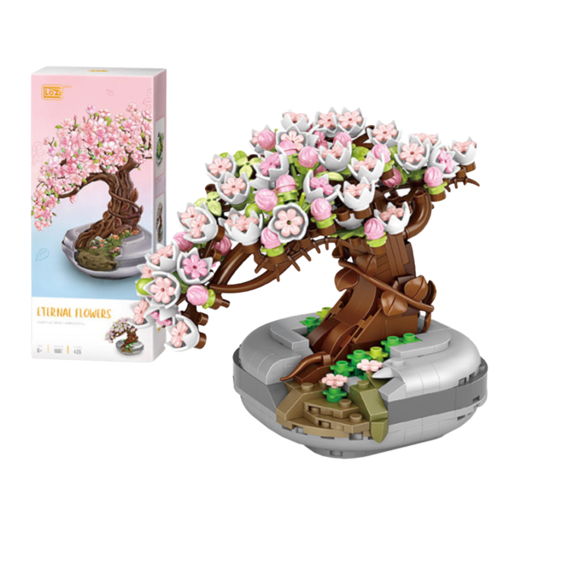 LOZ 日本櫻花盆栽小粒積木| 櫻花受到日光照射會變色| 聖誕禮物| 交換禮物| 平行進口