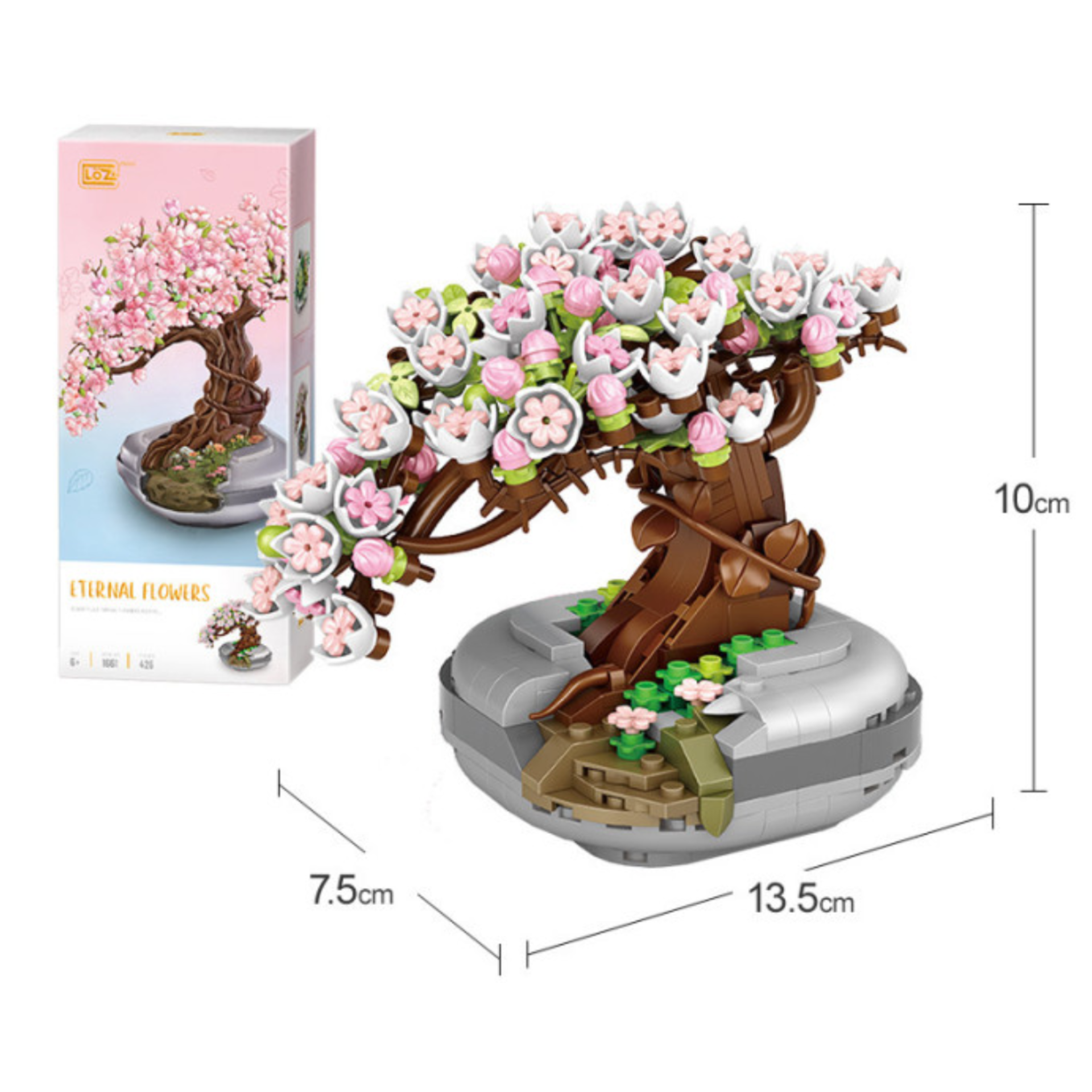 LOZ 日本櫻花盆栽小粒積木