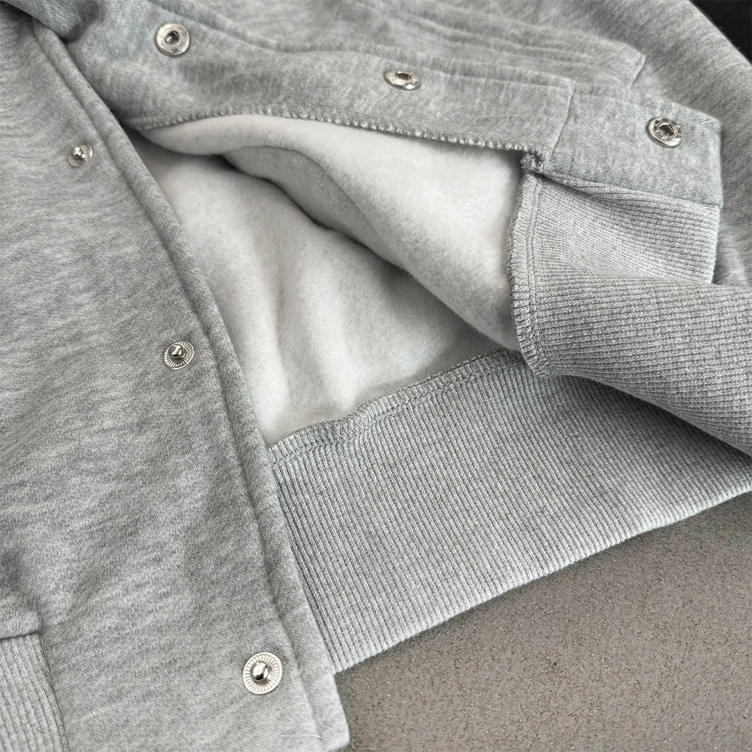 重磅刷毛純棉棒球外套