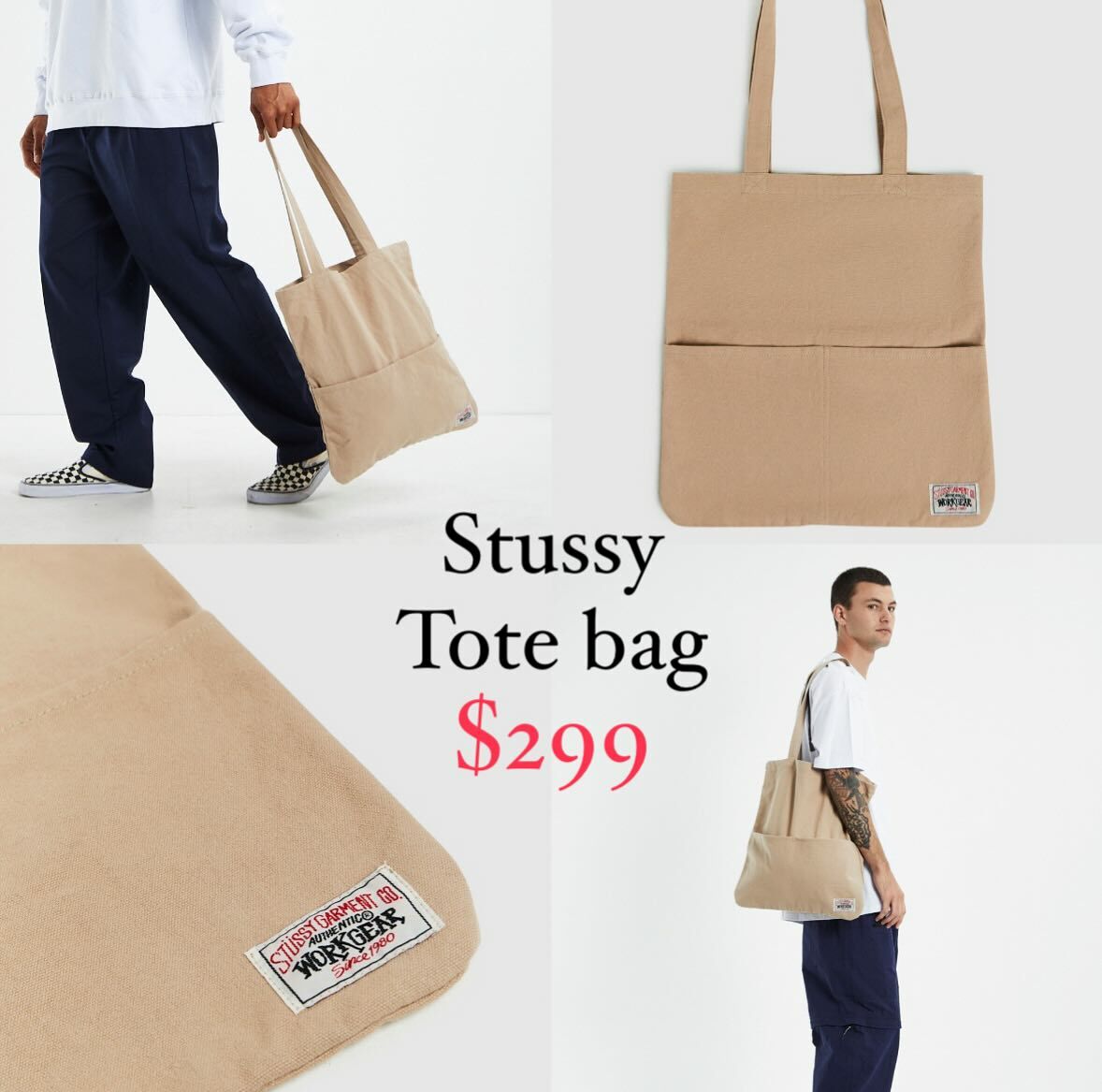 Stussy tote bag - beige