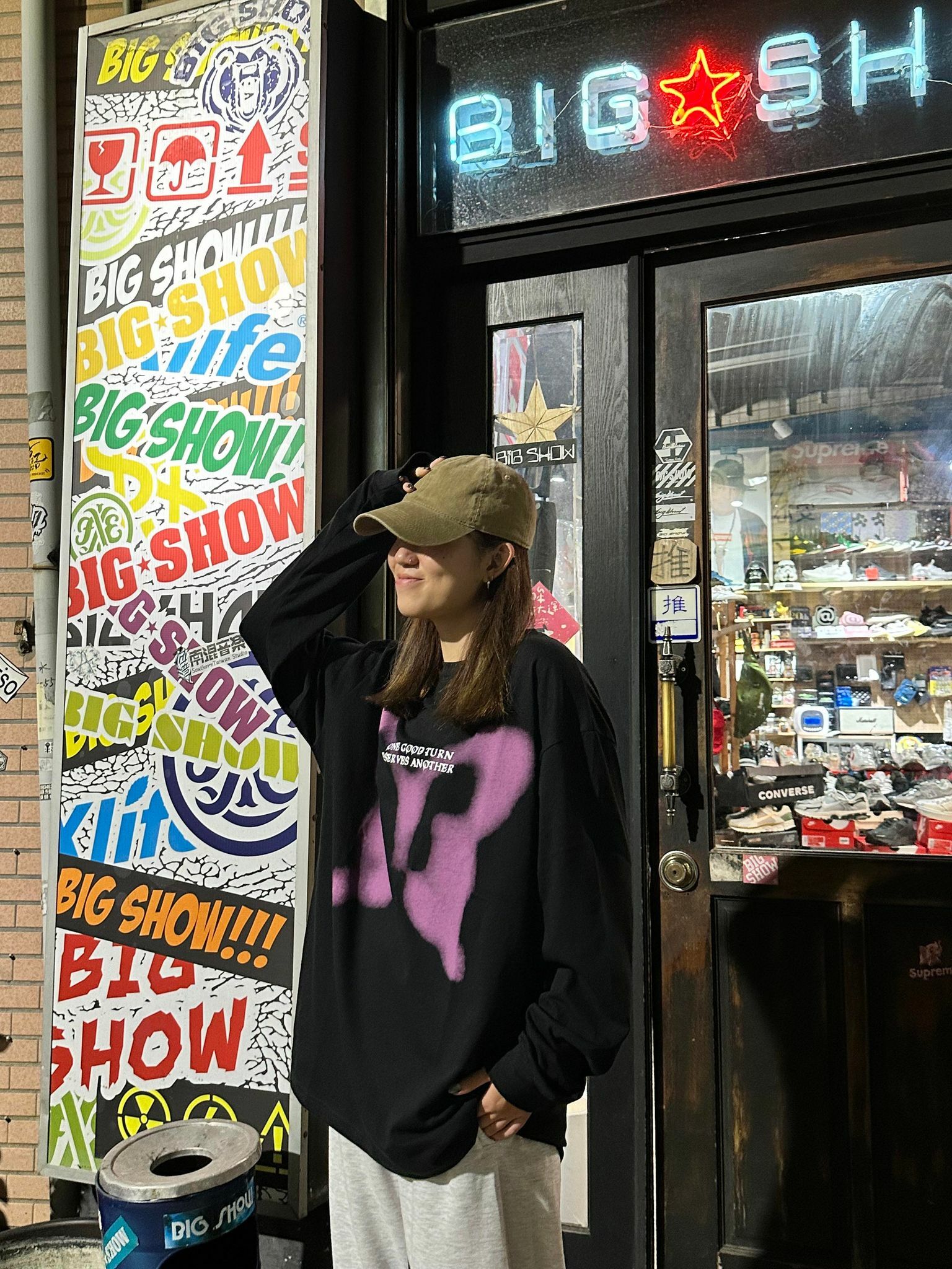 自訂款 蝴蝶長袖 寬鬆 AR2347 黑色