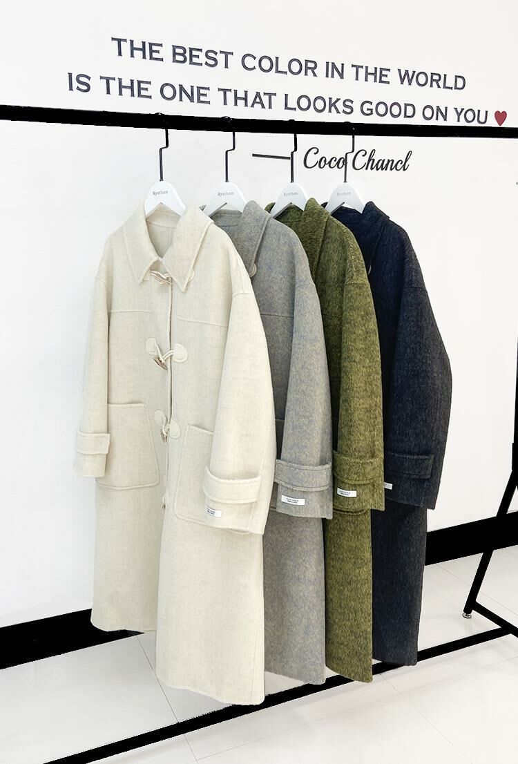 ᴷᴼᴿᴱᴬ 🇰🇷 漂亮美眉羊毛長版毛絨大衣外套