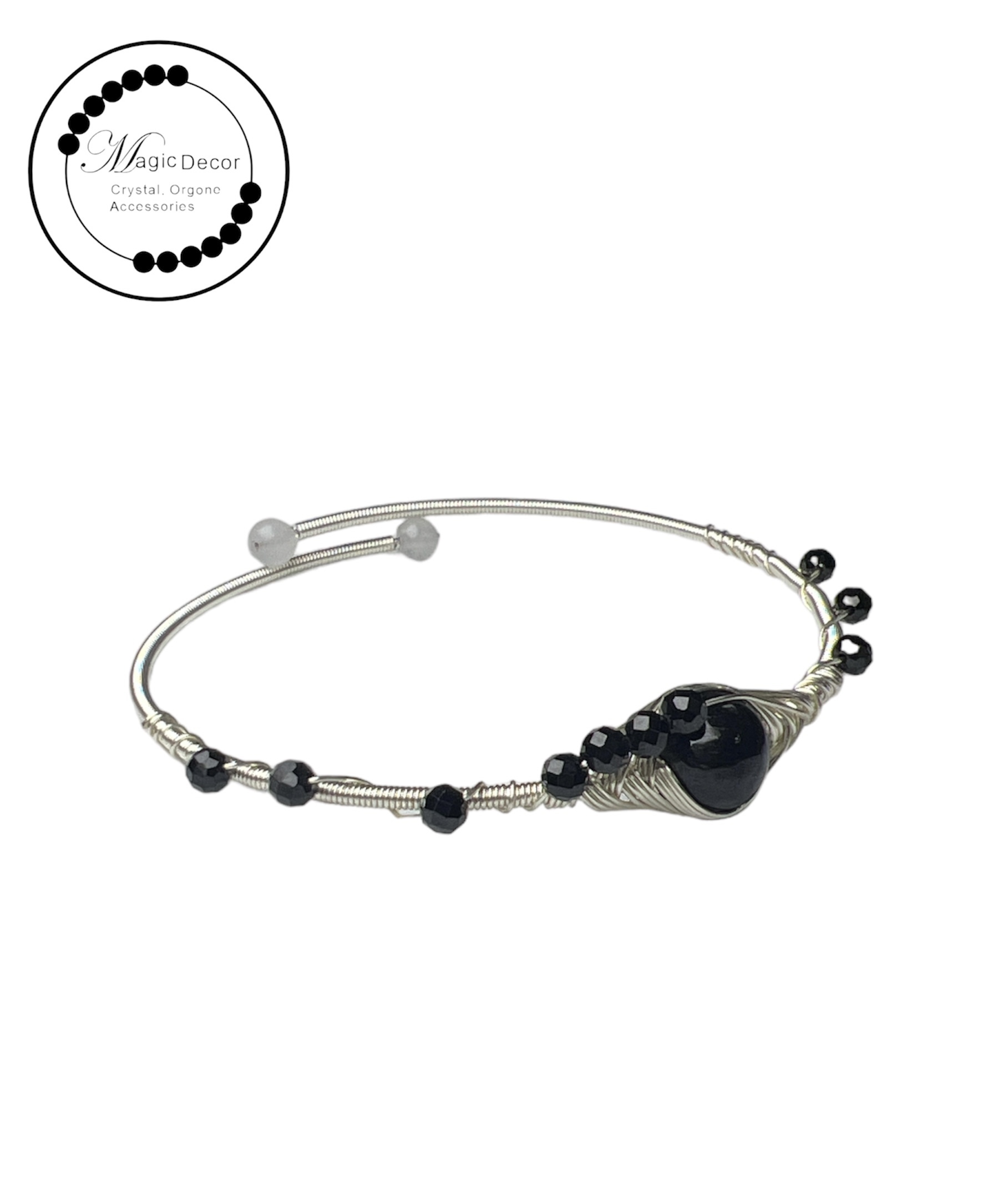 250809 - C51 金運石黑尖晶手工繞線手鈪