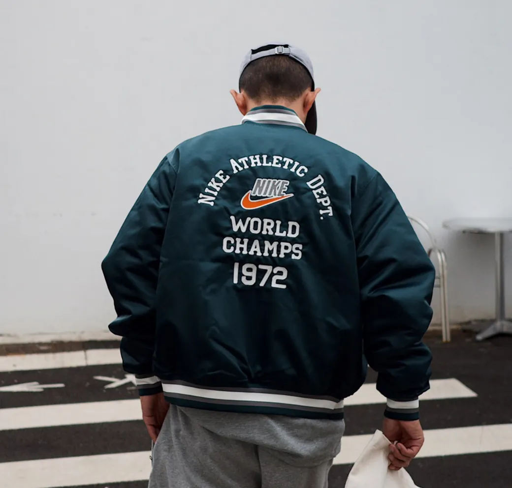 NIKE Dugout Satin Jacket スタジャン カーキ Sサイズ Nike Dugout Satin Jacket Khaki/Sail/Deep | Culture Kings