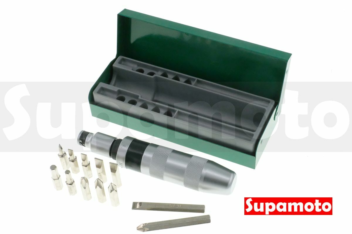 -Supamoto- 衝擊起子 M 鐵盒 13件 手工具 CR-V 十字 一字 內六角 滑牙 衝擊 打擊 起子 敲擊