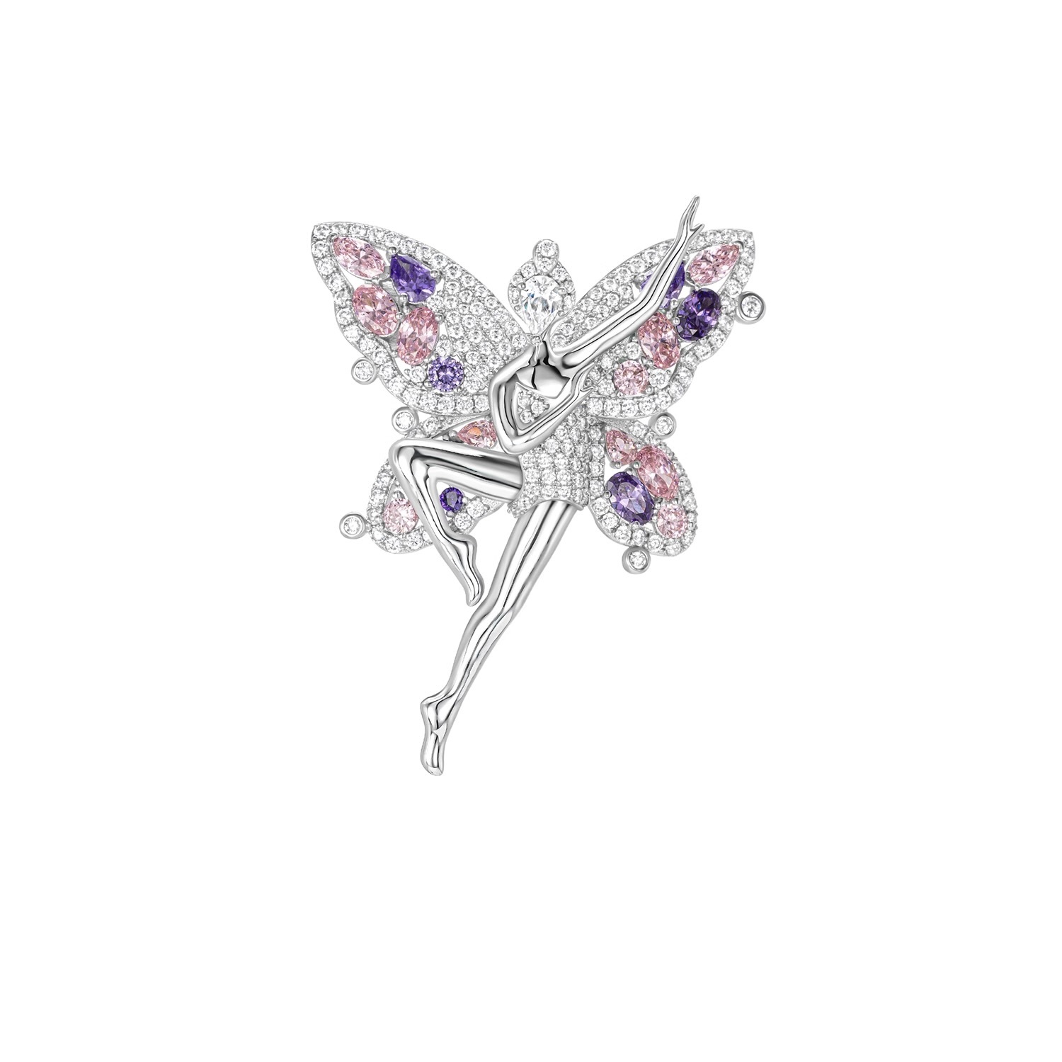 粉色胸花別針 925銀別針