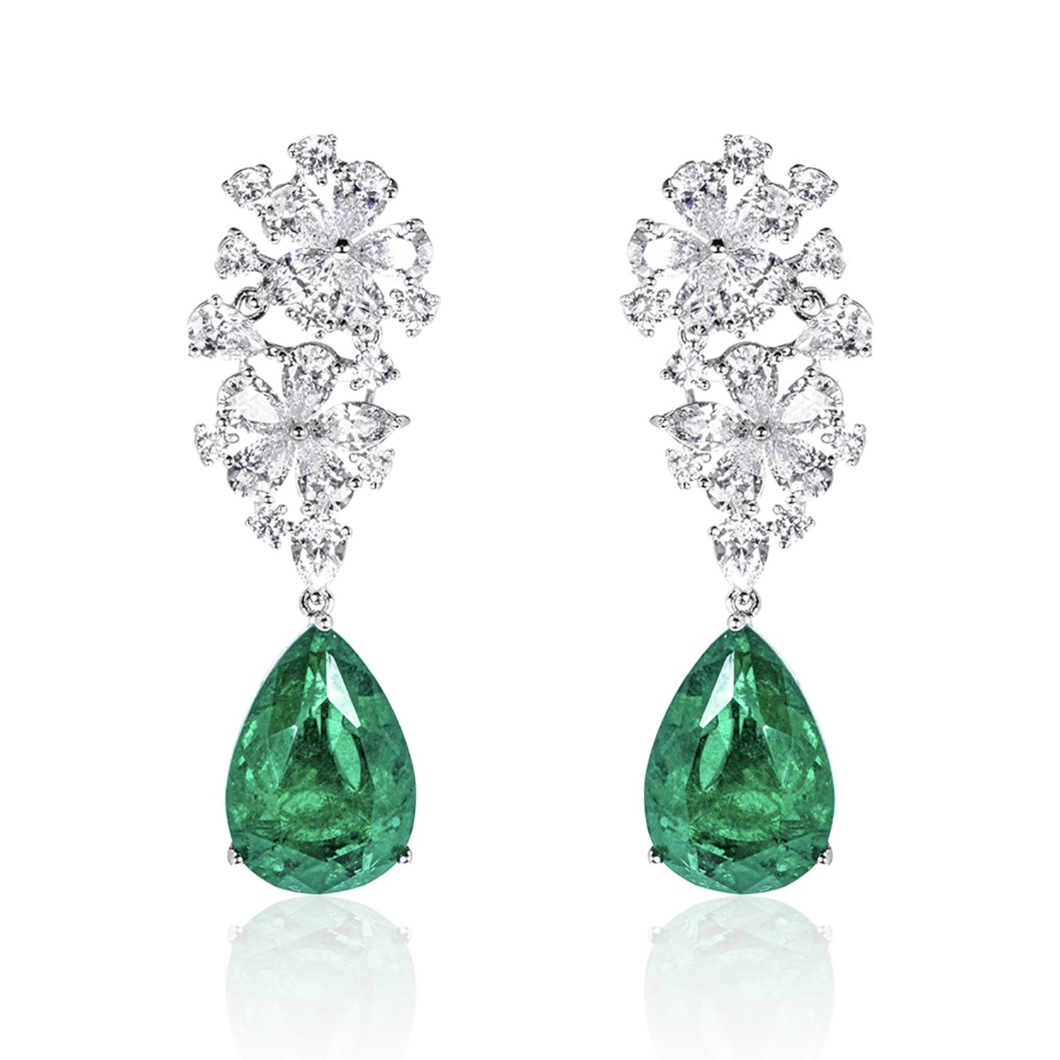 神秘花園系列木佐綠墜飾耳釘  925銀耳釘