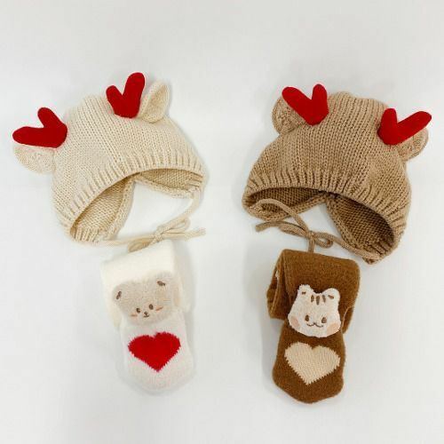 DTD x Merry Christmas限定係列-聖誕麋鹿帽&圍脖兩件套