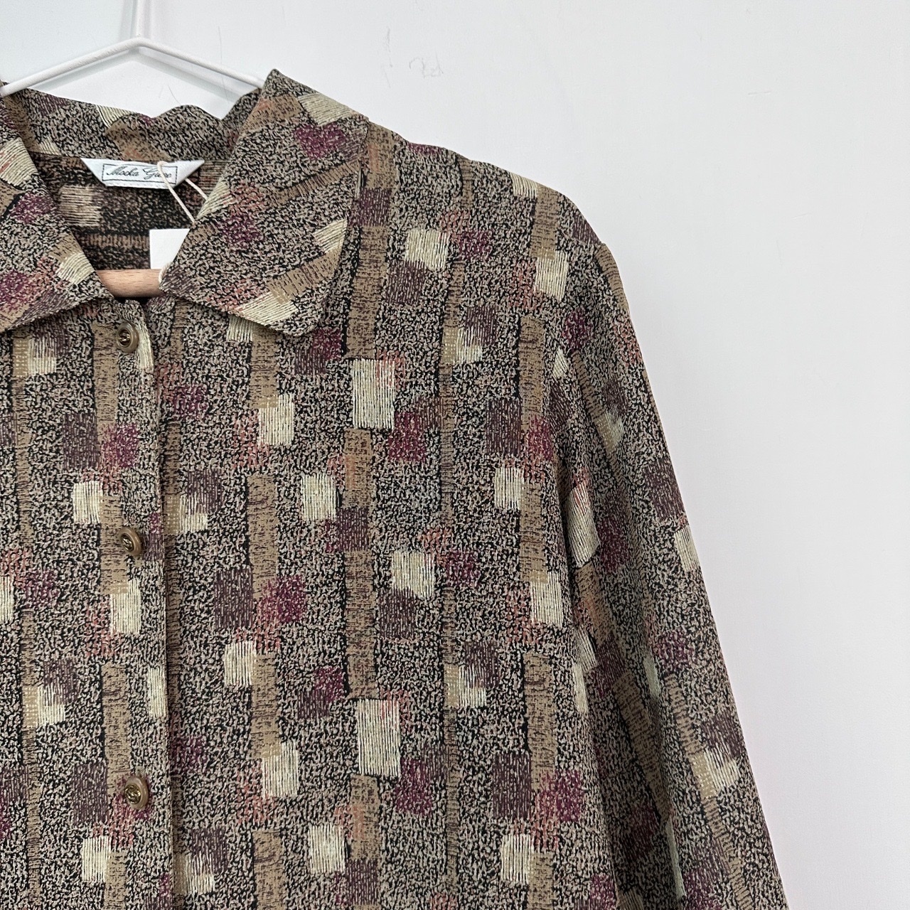 啡色方格圖案上衣