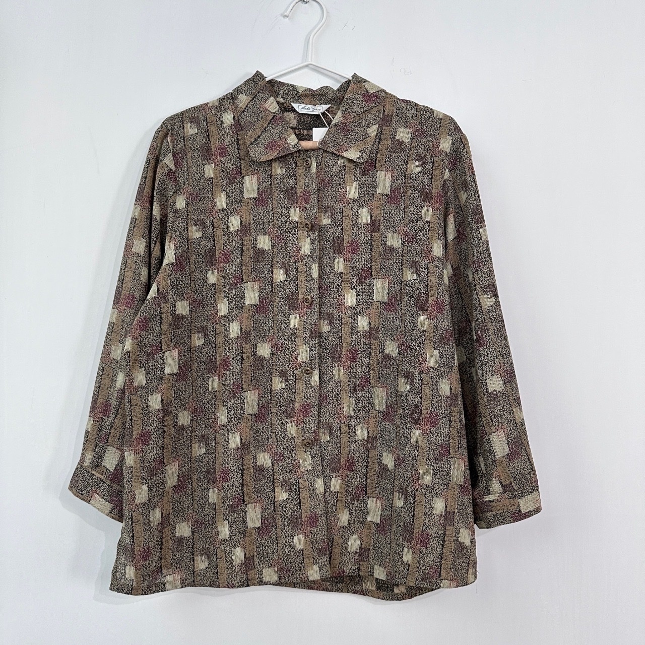 啡色方格圖案上衣