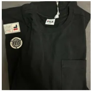 [S] FILA **LONG SLEEVE LABEL DETAIL T-SHIRT,BLACK, FS2RLE3172X-BLK (SFL251)