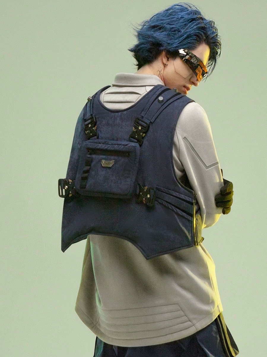 不作惡「灰刃特務背夾-正反交替」賽博龐克機能側開戰術背心馬夾
