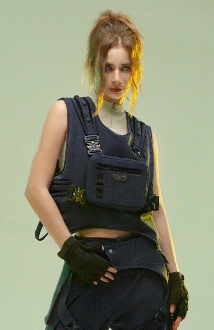 不作惡「灰刃特務背夾-正反交替」賽博龐克機能側開戰術背心馬夾